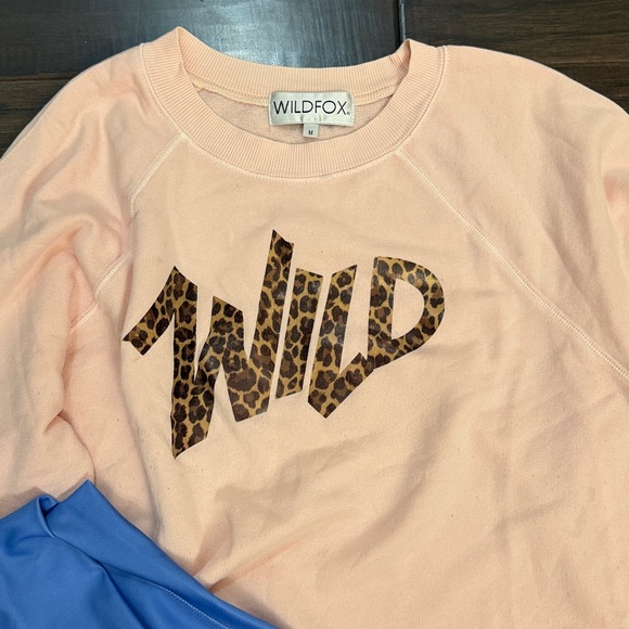 Wildfox set sweatshirt leggings Pink Leopard and Blue Patterned - Picture 2 of 7